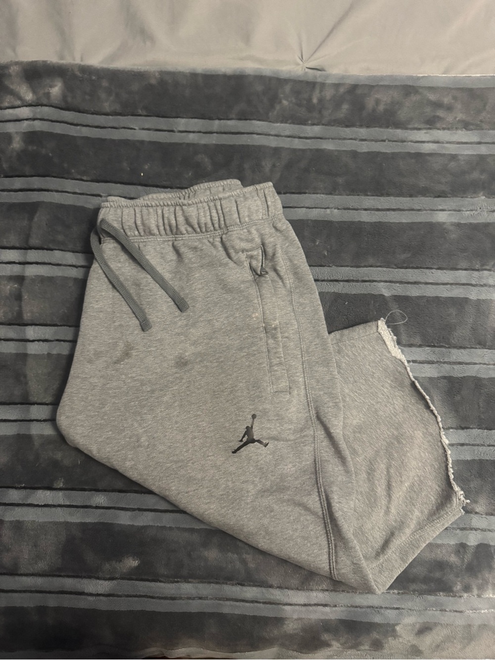 Jordan Men’s Cut Off Gray Fleece Joggers